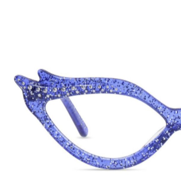 Fabulous blue glittery sparkly cateye glasses with rhinestones - Picture 2 of 9